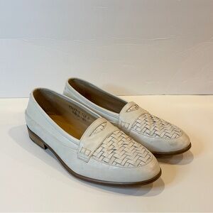Christian Dior White Woven Leather Loafers for Men